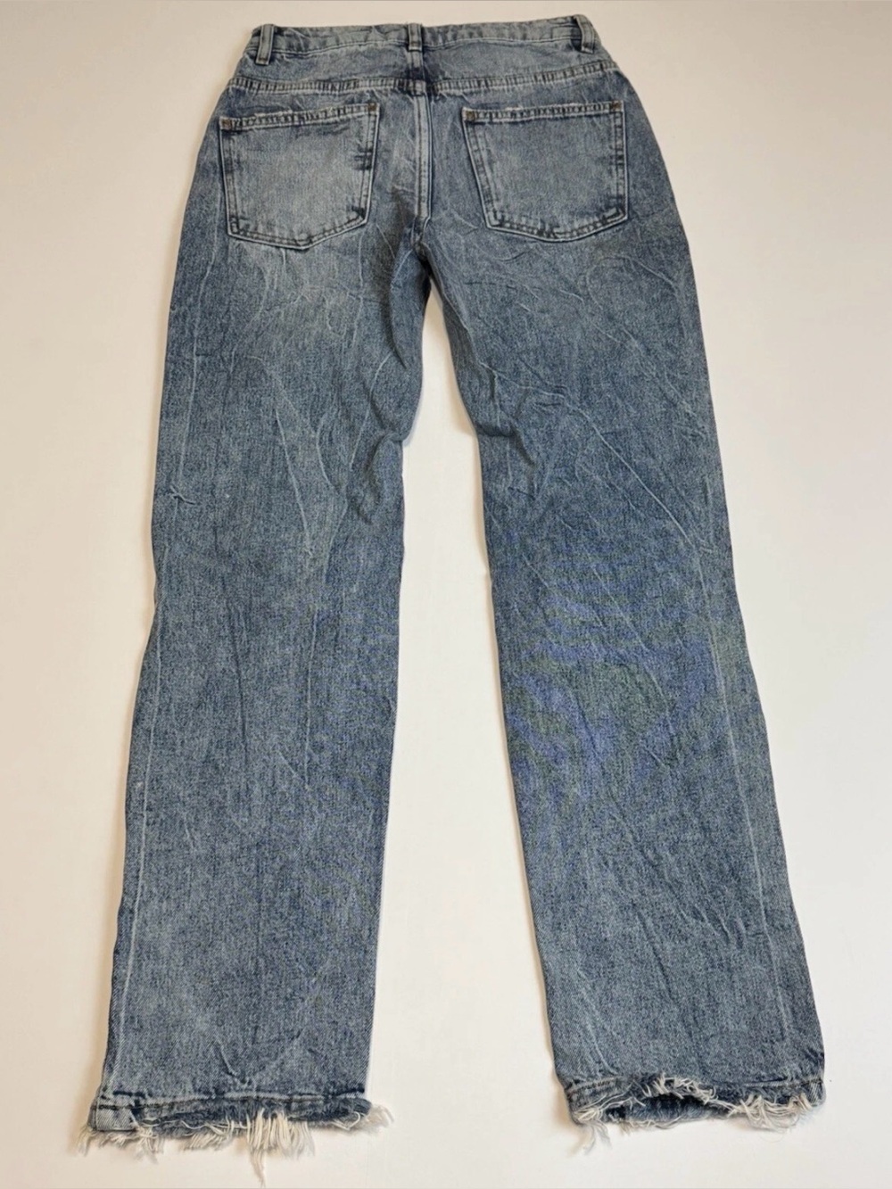 Free People We‎ The Free High-rise Straight Leg Distressed Jeans Size 24 Blue - Picture 2 of 9